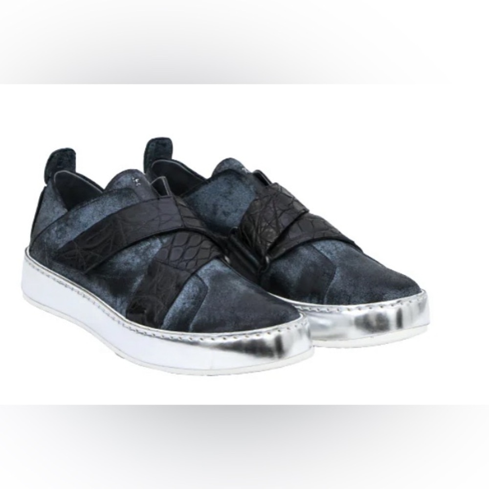 Henry‎ Beguelin | Metal Dave Crocodile Black Sneaker Sz 39/9